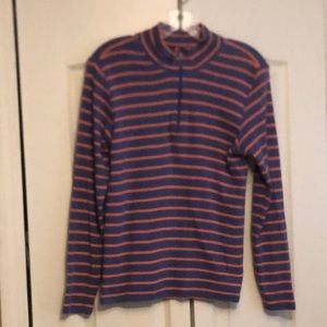 LL Bean quarter zip sweater in periwinkle/pink, size M
